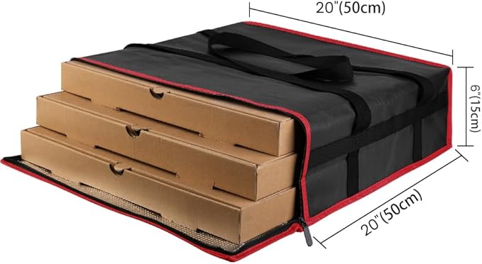 Bodaon Insulated Bag-Pizza Bags for Delivery & Plastic Portable Drink Carrier，20"x 20"x 6" ermicas/Warming/Heat Carrying out Insulation Large Bag，Doordash Warmer/Hot Food BCarrier Box, Keeping Cooler
