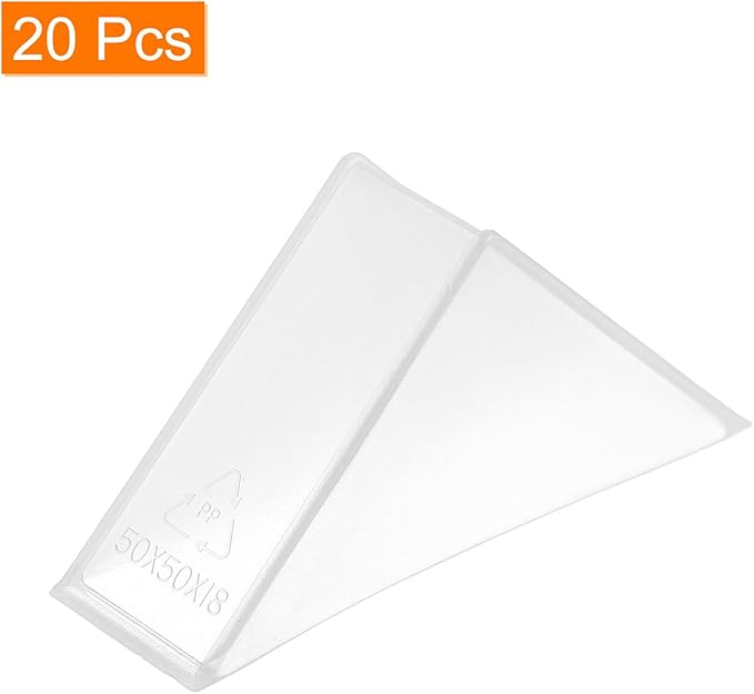 uxcell 20Pcs Plastic Corner Protectors 18x71mm Right Angle Shape Glass Corner Guards Cushion for Corner Protection of Glass, Mirror, Tile, White