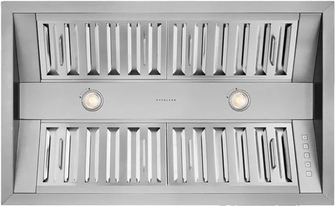 Hauslane Range Hood Insert 34 Inch - Stainless Steel Built-In Vent with 800 CFM Suction, Quiet Operation, LED Lights, 3-Speed Fan, 21" Deep, Ducted/Ductless Convertible for Insert Mount