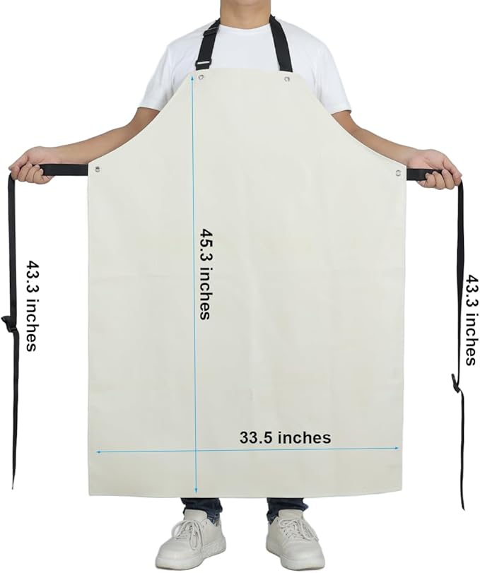 Thick Rubber Apron, Waterproof Apron Butcher Heavy Duty Chemical Resistant Adjustable Work Apron