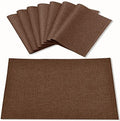 Cloth Placemats Set of 8, Linen Type Fabric Placemats Machine Washable Heat Resistant Placemats Wrinkle Free Thick Polyester Kitchen Place Mats for Dining Table (Dark Brown)