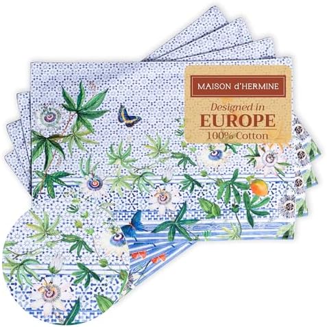 Maison d' Hermine Placemats Set of 4 Reusable 100% Cotton (13"x19")