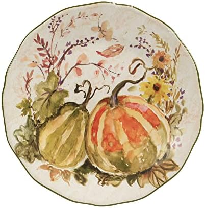 Certified International Harvest Morning Salad/Dessert Plates, Multicolor, Medium, Set of 4