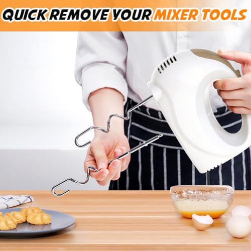 Showvigor Electric Hand Mixer with 5 Stainless Steel Whisks,5 Speed, White