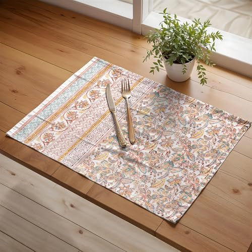 Maison d' Hermine Placemats Set of 4 Reusable 100% Cotton (13"x19")