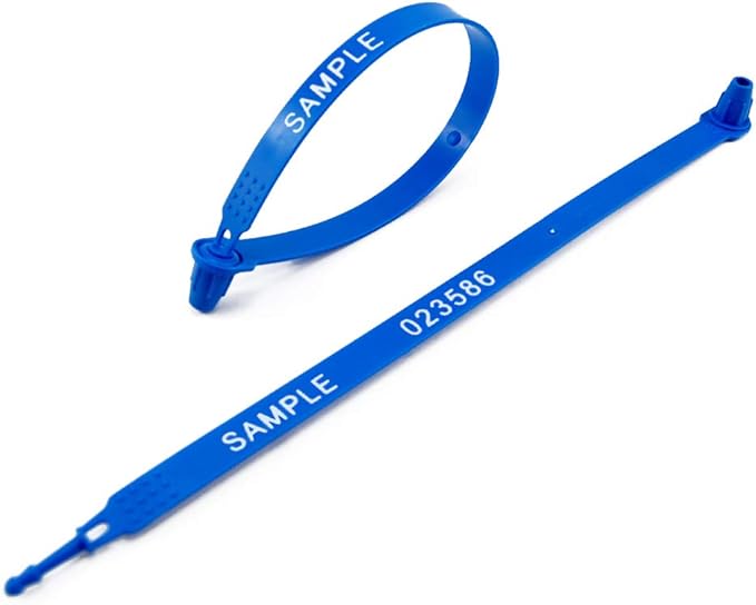 500 pcs Plastic Security Tag Numbered Tamper Resistant Truck Door Seal Self-Locking Padlock for Trailer Cases Container(Blue)