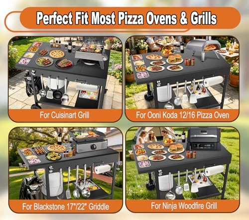 Outdoor Pizza Oven Table with Topping Station