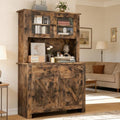 IDEALHOUSE 63" Kitchen Pantry Cabinet with Drawers, Storage, Rustic Brown