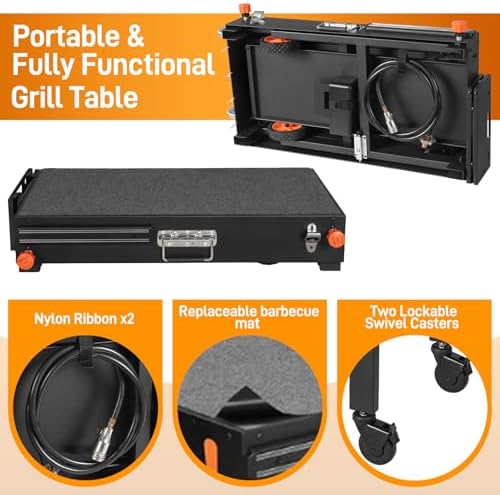 Outdoor Grill Cart - Foldable Grill Table for Blackstone 17"/22" Griddle