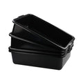4-Pack Plastic Storage Bin, Bus Utility Tub, Heavy Duty Commercial Dishwashing Box for Restaurant Kitchen Organization and Storage, 24L, Black