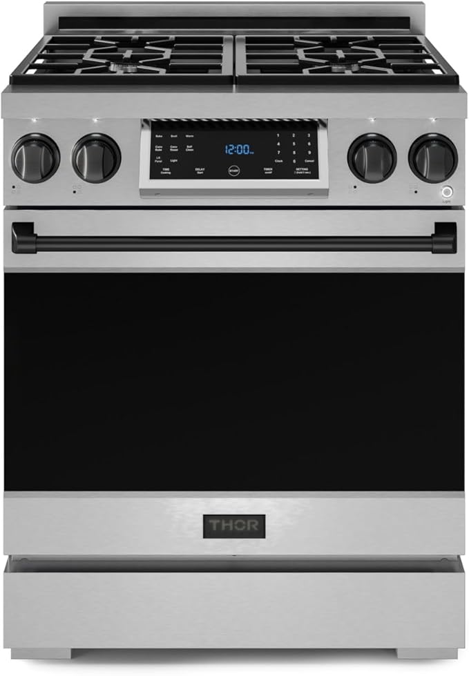 Gordon Ramsay by THOR Kitchen 30 Inch Professional Liquid Propane Range with Tilt Panel Touch Control in Stainless Steel/Black