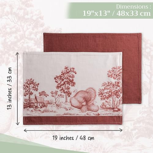 Maison d' Hermine Placemats Set of 4 Reusable 100% Cotton (13"x19")