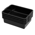 Sadstory 8 L Small Plastic Commercial Bus Tubs, Food Service Bus Tub Box, 5 Packs, Black