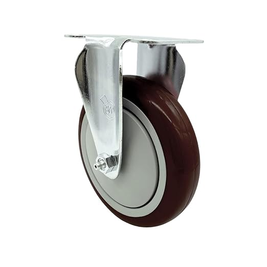 Service Caster Brand Replacement Caster for Uline Caster H-5540R-Rigid Top Plate Caster with 5 Inch Maroon Polyurethane Wheel-Light Duty Replacement Caster-Fits Cart, Dollies and Poly Box Truck H-3840
