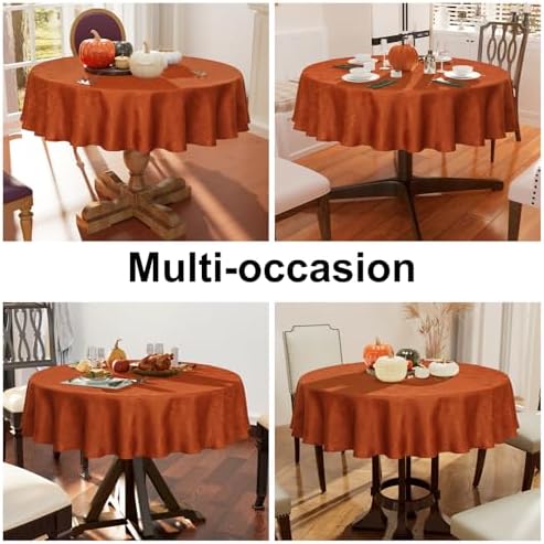 Smiry 60 Inch Thanksgiving Jacquard Round Table Cloth for Fall & Harvest