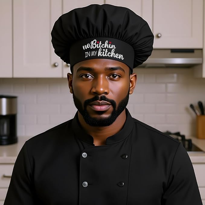 The Apron Place Adjustable Professional Chef Hats, Multiple Personalized Embroidered Designs to Choose from, Made in The USA