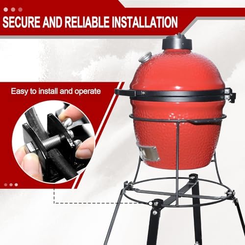 Rolling Cart with Wheels for Kamado Joe JR with Cast Iron Stand, Grill Stand for Kamado Joe Jr Accessories, Rolling Outdoor Cart for Kamado Joe Junior Grill Stand（Match Jr's Original Cast Iron Stand）