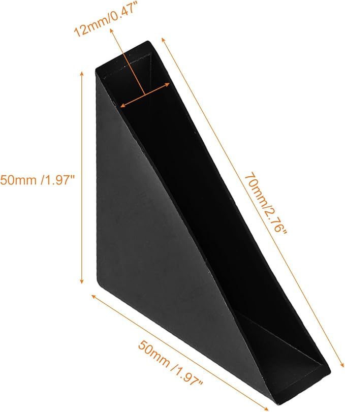 uxcell 20Pcs Plastic Corner Protectors 12x70mm Right Angle Shape Glass Corner Guards Cushion for Corner Protection of Glass, Mirror, Tile, Black