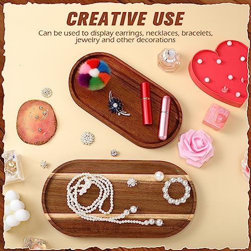 12 Pcs Acacia Wood Serving Trays, 10" & 12" Oval Charcuterie Boards