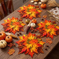 SmoothNovelty 4 Pcs 15" Fall Placemats, Thanksgiving Leaf Mats, Multicolor