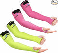 OriStout Cut Resistant Gardening Sleeves with Tumb Hole, Protective Arm Sleeves for Yard Work, Kitchen, Arm Guards for Biting, Pet Grooming, Gardening Gifts for Women, Pink & Green, 2 Pairs
