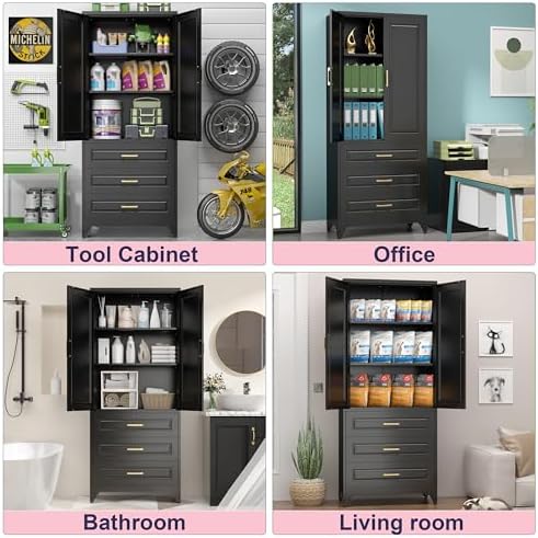 UNICOLY Pantry Kitchen Cabinet with Drawer, 75" Tall Pantry Storage Cabinet