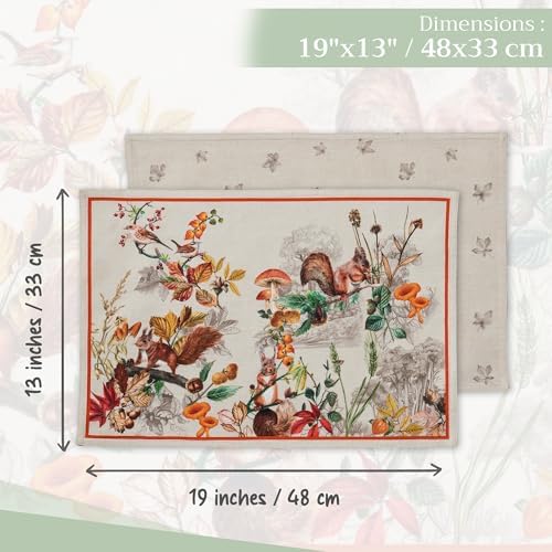 Maison d' Hermine Placemats Set of 4 Reusable 100% Cotton (13"x19")