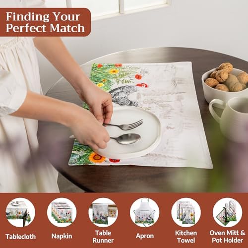 Maison d' Hermine Placemats Set of 4 Reusable 100% Cotton (13"x19")