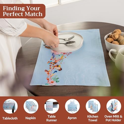 Maison d' Hermine Placemats Set of 4 Reusable 100% Cotton (13"x19")