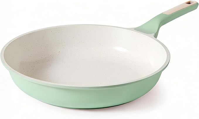 SENSARTE Nonstick Ceramic Frying Pan 9.5-Inch, Healthy Non Toxic Skillet, Induction Compatible Omelet Pan with Heat Resistant Handle, PFAS-Free