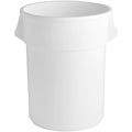 PRO&Family Commercial Round Trash Can, Ingredient Bin, Heavy-Duty Plastic, Anti-Static, Kitchen, Office, Outdoor Use (White, 55 Gallon)