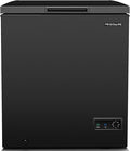 FRIGIDAIRE EFRF5003-BLACK Chest Deep Freezer-Garage-Ready, 5.0 Cu. Ft. Capacity, Black-Adjustable Thermostat-Removable Vinyl Coated Wire Basket-Easy Defrost Drain