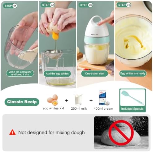 MIGECON Stand Mixer, Small Electric Mixer Kitchen Egg Beater Milk Frother