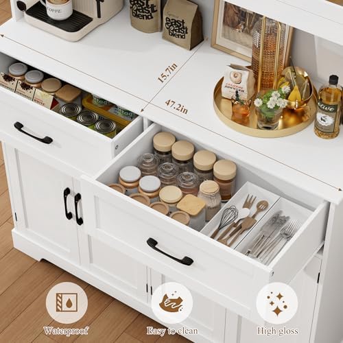 BOTLOG 71" Large Pantry Storage Cabinet with Microwave Stand