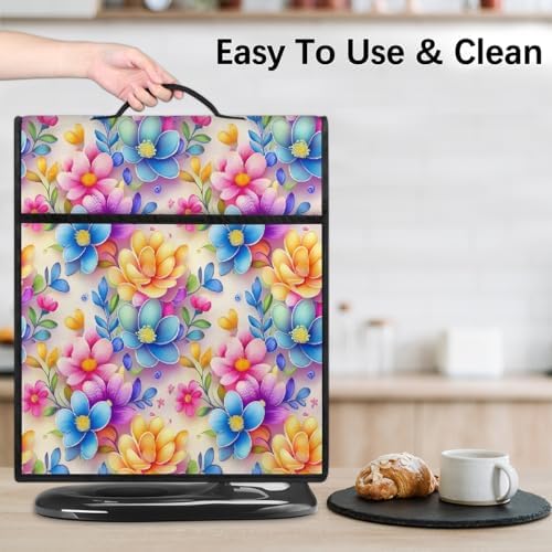 Flowers Rainbow Kitchen Aid Covers Foldable Washable Stand Mixer Dust Cover