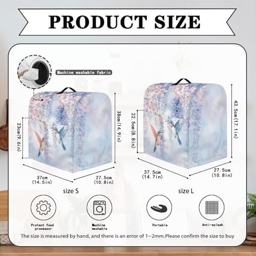 Hummingbird Mixer Covers 4.5-5 Quart Flowers Print Kitchen Stand Mixer Covers Protector Dust Cover Kitchen Aid Mixer Covers Accessories Kitchen Decoration