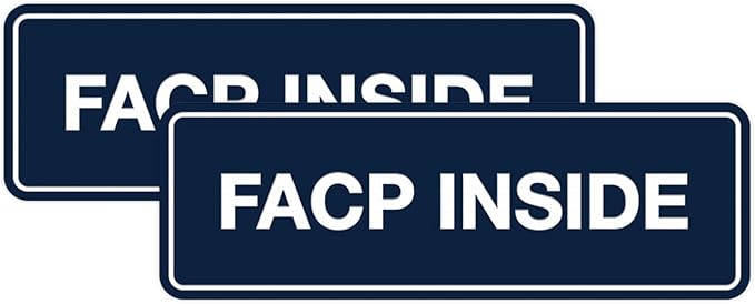 Signs ByLITA Standard FACP Inside Sign | Fire Safety Signage (Navy Blue/White) - Medium 2 Pack