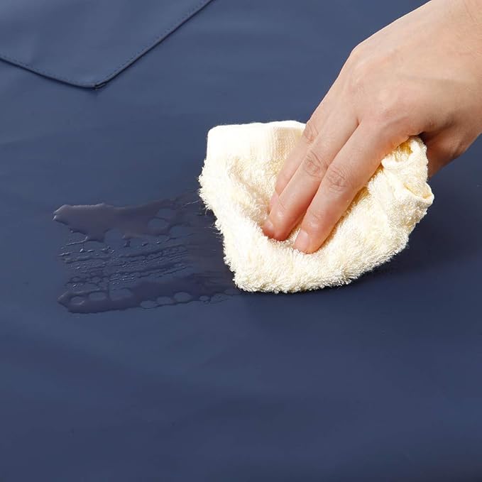 VWELL Waterproof Rubber Vinyl Apron W/ 2 Pockets - Lab Apron for DishWashing,Grooming