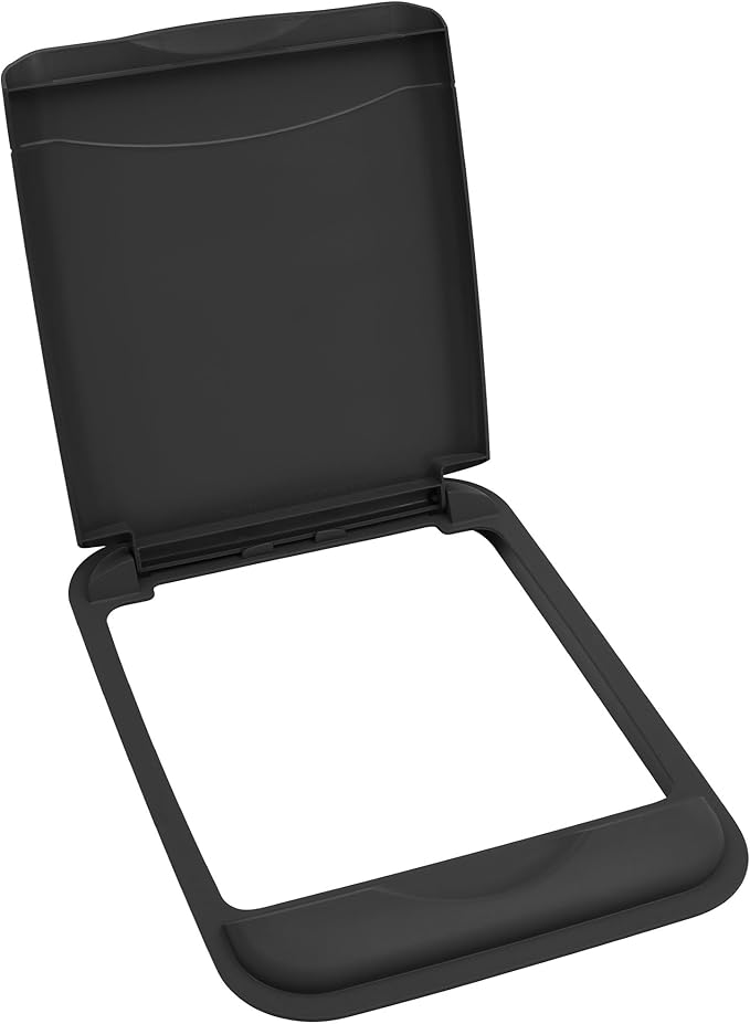 Rev-A-Shelf 50 Qt Under Sink Trash Can Lid for Base Kitchen/Bathroom Cabinet, Replacement Plastic Trash Bin Lid Only, 2 Pack, Black, RV-50-LID-18-1-40