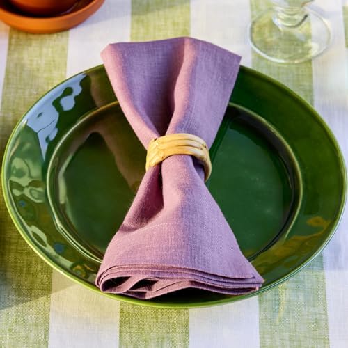 Solino Home 100% Pure Linen Napkins Mulberry, Fete 20 x 20 in, Set of 4