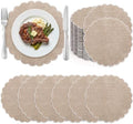 Set of 36 Linen Cotton Placemat 15 Inch Round Scalloped Placemat