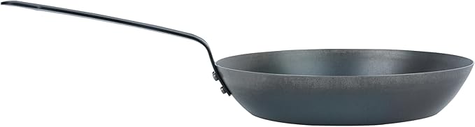 Restaurantware-Met Lux 10 Inch Fry Pans, 6 Lightweight Frying Pans - Induction-Ready, Triple-Riveted, Black Carbon Steel Cooking Skillets, Durable, For Searing, Sauteing, And Browning Food