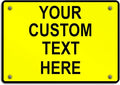 Aluminum Weatherproof Metal Sign Multiple Sizes Custom Personalized Text Here Yellow Black Caution Horizontal Street Signs 10x7Inches