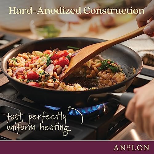 Anolon Advanced Home Hard Anodized Nonstick Roaster/Roasting Pan with Utensils, 16 Inch x 13 Inch, Moonstone