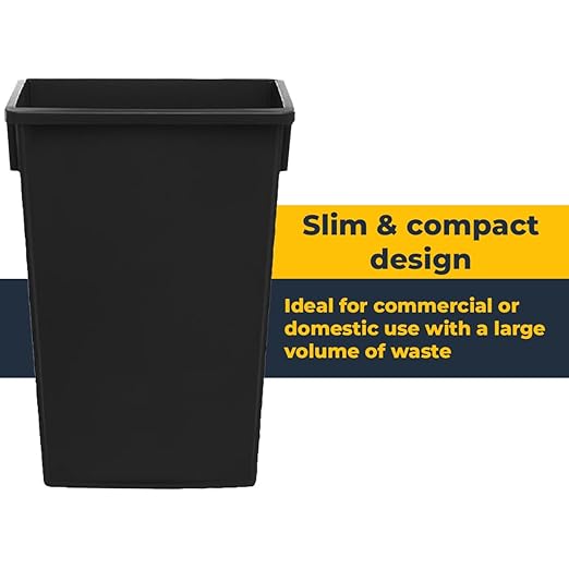3 Pack 23 Gallon Waste Bin with Dolly, Heavy-Duty Trash Can, Slim Rectangular Garbage Bin, Durable Waste Container, Recycling Bin, Plastic Wastebasket for Kitchen, Garage, Restaurants, Office