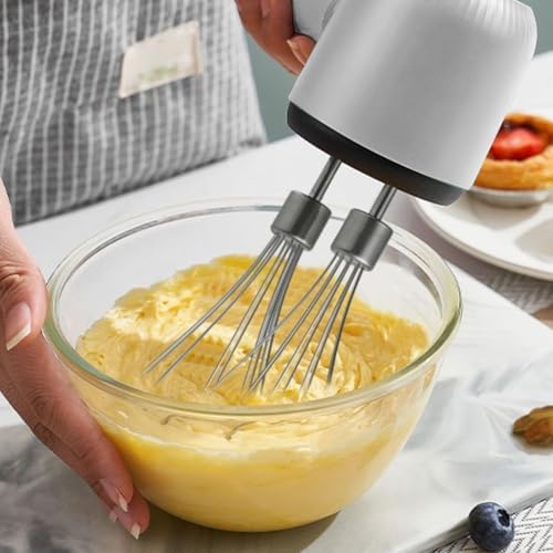 Luocute Cordless Hand Mixer, Stainless Steel Whisks