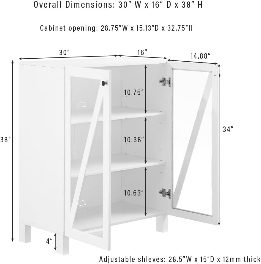 Crosley Furniture Cassai Stackable Pantry Storage Cabinet