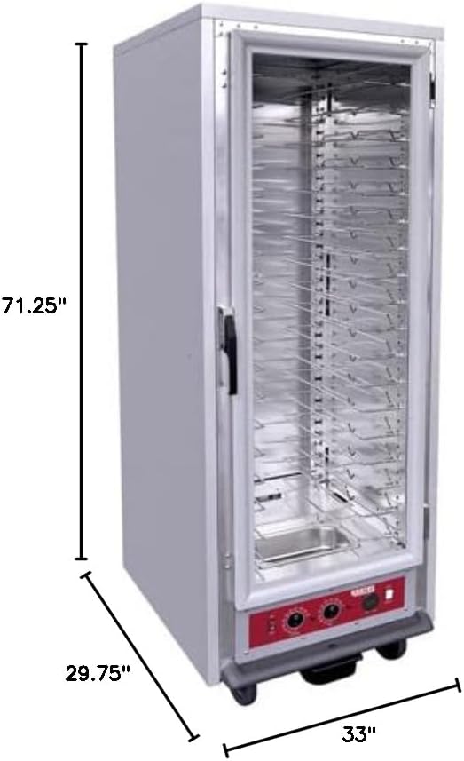 Kratos Premium Full Size Universal Insulated Commercial Heated Holding and Proofing Cabinet, Accepts Full Size Sheet Pans and Food Pans, Clear Door, 120V, 2000W (28W-235)