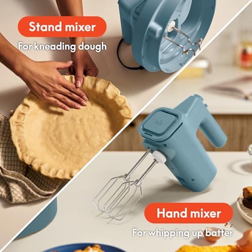 bella 3.5 Qt Hand & Stand Mixer, 2 in 1 Electric Mixer with Bowl, Surf
