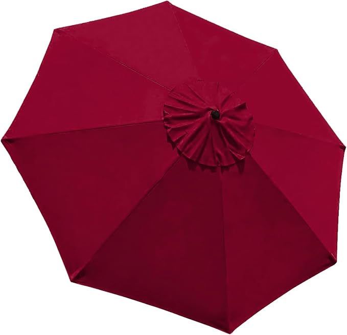 EliteShade USA 9FT Patio Umbrella Replacement Covers 8 Ribs Market Umbrella Canopy Cover (CANOPY ONLY) (Burgundy)